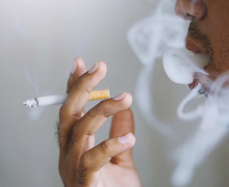 Person smoking cigarette